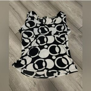 New Look Black and White Circle Print Blouse
